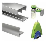 Kit complet pour portes coulissantes - 2 vantaux - argent - PICOSTAR 2 MANTION