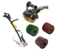 Kit complet pour rénover sa terrasse: Rénovateur d'extérieur REX120D+perche pliante+3 brosses,Idéal pour redonner vie à terrasses