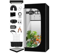 Kit Complet pour Tente de Culture, boîte de Culture 90 x 90 x 180 cm, système de Tente de Culture avec Lampe de Culture LED 100 W, Ventilateur Automatique 4 Pouces et Filtre à Charbon