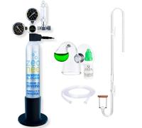 Kit complet Q-Grow pour installation CO2 d'aquarium - Simple et universel - Incl. diffuseur transparent, test de durée, régulateur de pression, bouteille de CO2 425g, jusqu'à 1000L