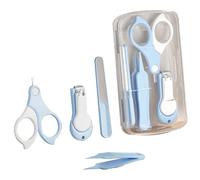 【Kit Complet Soin Ongles Bébé】4 en 1 Trousse de Toilette Nouveau Né avec Coupe-Ongles, Lime, Pince à Nez et Étuis de Rangement - Cadeau Naissance Pratique (8 Options de Ensemble) (Bleu1)