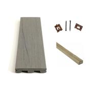 Kit complet terrasse composite Timertech sea salt 25m² avec lambourdes PIN et clips