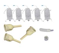 Kit complet urinaire 25 préservatifs en caoutchouc pour l'auto-mer + 5 sacs de jambe 750 ml + sangles avec un tube de 5.9 in / 15 cm + 1 sangle sûre et sécurisée est une sangle en mousse (taille L 30