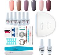 Kit Complet Vernis Semi Permanent avec 48W Professionnelle LED Lampe séchoirs à ongles, 6 Couleurs Vernis Gels, Top Base Coat, Kit Complet manucure Outils Accessoires Nail Art Set by Vishine #012