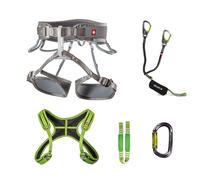 Kit complet via ferrata Ocun Via Ferrata Twist + Chest ensemble gris argent/vert M-XL