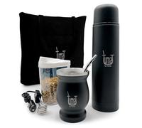 Kit complet Yerba Mate - Comprend une tasse à mate, une paille (Bombilla), un thermos de 750 ml, un sac et deux cadeaux (récipient Yerbero et chauffe-eau à immersion)