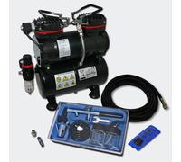 Kit compresseur Airbrush AS196 pour débutants avec un pistolet aérographe