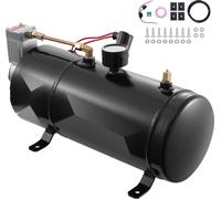 kit compresseur d'air 12V - Réservoir 3L - Kit compresseur d'air à corne de traction - 90-120 psi - Système de klaxon à air de traction - Pneus, camions, SUV - Noir