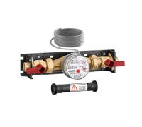 Kit compteur à impulsion pour eau chaude sanitaire plaque de montage vanne d'isolement raccord 3/4" - THERMADOR 700051