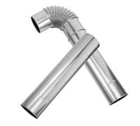 Kit Conduit de Cheminée Inox Coude 90° pour Poêles à Pellets | Deux Tubes Droits de 30cm, Diamètre 60mm, Flexible Extensible, Adaptateur Inclus, Installation Intérieure Rapide