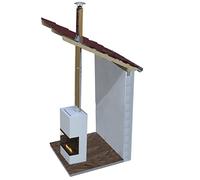 Kit conduit de cheminée intérieur milieu de pièce ø 150 mm - Longueur 5 m - Inclinaison 30-45° - Toit toute matière (sauf tuile) - 25 mm d'isolation - Conduit de fumée double paroi