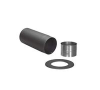 Kit conduit poêle à bois, sortie arrière 130 mm - noir - TEC-STAHL