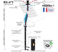 Kit conduit poêle à granulés concentrique PGI 80/130 vers conduit maçonné Poujoulat Longueur du conduit 4 mètres