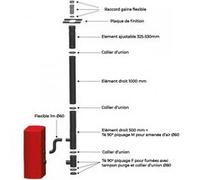 Kit conduit Vertical ou sortie toit pour Poêle à granulés 100/150 - Noir laqué Noir laqué G