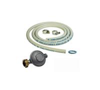 Kit connexion gaz pour réchauds gaz Tuyau gaz souple 1.50m + Embout tétine + détendeur BUTANE 28 mbars