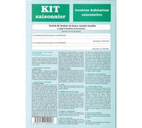 Kit contrat location meublée saisonnière weber diffusion 6 pages contrat descriptif inventaire