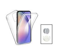 Kit Coque 3x1 360° Impact Protection + 1 Gripholder + 1 Support Gripholder Blanc Pour Oppo A57s - Transparent/Blanc