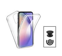 Kit Coque 3x1 360° Impact Protection + 1 Gripholder + 1 Support Gripholder Noir Pour Oppo A77 - Transparent / Noir