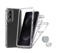 Kit Coque 3x1 Protection Impact 360° + 1 Gripholder + 1 Support Gripholder Blanc Phonecare Pour Samsung Galaxy S25 Edge 5g - Transparent/Blanc