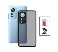 Kit Coque Anti Choque Caméra Protection + Film 5d Full Cover + Support Magnétique De Voiture Xiaomi 12 Lite - Noir