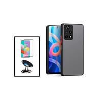 Kit Coque Anti Choque Caméra Protection + Film 5D Full Cover + Support Magnétique de Voiture Xiaomi Poco X4 Pro 5G - Noir