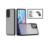 Kit Coque Anti Choque Caméra Protection + Film 5D Full Cover + Support Magnétique L Safe Driving Voiture pour Xiaomi Redmi Note 11 - Noir