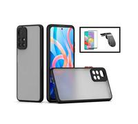 Kit Coque Anti Choque Caméra Protection + Film 5D Full Cover + Support Magnétique L Safe Driving Voiture pour Xiaomi Redmi Note 11T 5G - Noir