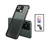 Kit Coque Anti Choque Caméra Protection + Film 5D Full Cover + Support Magnétique L Safe Driving Voiture pour Xiaomi Redmi 10C - Noir