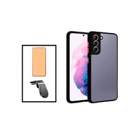 Kit Coque Anti Choque Caméra Protection + Verre Trempé Ceramicglass + Support Magnétique L Safe Driving Voiture Pour Samsung Galaxy S22 5g - Noir