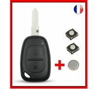 Kit Coque Clé Plip Telecommande pour Renault KangooTrafic Master Opel Vivaro Movano +2 Switchs + Pile+ Lame VAC102