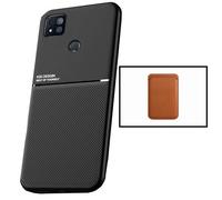 Kit Coque Magnétique Lux + Portefeuille Magnétique Marron pour Xiaomi Redmi 9 Activ