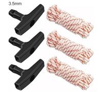 Kit Corde Démarrage 10m + 3 Poignées Moteur(3.5mm) | 10 mètres de longueur, compatibilité universelle, moteur thermique, remplacement pour facile, usage pro