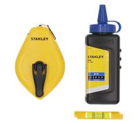 Kit cordeau traceur 30 m 1:1, poudre bleue, niveau - STANLEY - STHT47113-0