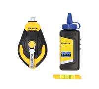 Kit Cordeau traceur 30m 3:1 + poudre bleu + niveau STANLEY