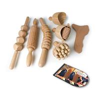 Kit Corps et Anti-Cellulite 7 Éléments Classiques | Thérapie par le Bois | Fabriqué en bois de pin et lotus naturel I Conçu par Maderoterapia Estética Spain | Comprend un DVD de cours