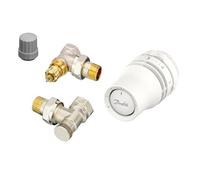 Danfoss Kit corps et robinet thermostatique équerre clic-clac laiton nickelé DANFOSS