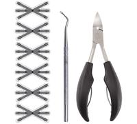 Kit correcteur d'ongles incarnés avec patchs bioniques, kit de retrait d'ongles incarnés, cure-ongles et coupe-ongles inclus, utilisation sur un seul côté
