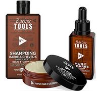 Kit cosmétique pour barbe - Huile à barbe 30ml + Baume à barbe - 30ml + Shampoing pour barbe 80ml | Pour l'entretien et le soin de barbe - FABRIQUE EN FRANCE ✮ BARBER TOOLS ✮