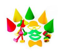Kit Cotillons Fluo 5 Pers pour Nouvel An 2025 ! Inclut Chapeaux,Sifflets,Serpentins,Accessoires fluo variés. I