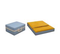 Kit couchage complet pliant valisette en pu 120x60x10 cm jaune