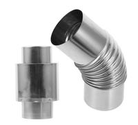 Kit Coude de Cheminée 45° 60mm en Acier Inoxydable pour Poêle | Anti-retour D’air, Installation Compacte, Usage Camping ou Maison, Compatible Brûleurs Bois et Tentes