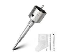 Kit couronne de forage creuse de 65 mm avec adaptateur SDS plus de 220 mm et foret de centrage de 8 x 110 mm, couronne de forage pour maçonnerie et béton