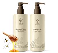 Kit courtoisie B & B salle de bain hôtel 1 shampooing de douche et 1 distributeur de savon mains 380 ml - 2 supports muraux inclus (1 savon mains 1 shampooing de douche - distributeur 380 ml)