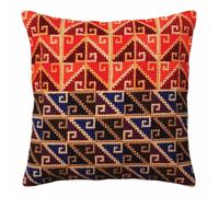 Kit coussin au point de croix ornement péruvien, article: 5 371 Collection D'Art - Taille 40x40 cm.