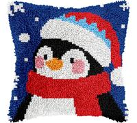 Kit Coussin Décoratif 43x43 cm, Latch Hook DIY pour Noël | Un projet créatif à réaliser pendant les fêtes, seul ou en famille ; le kit comprend les accessoires essentiels