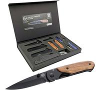 Kit Couteau Pliant à Monter Soi-Même CT44 - CONÇU en FRANCE - Bois d’Acacia & Lame Acier Inox - DIY - Idée Cadeau de Noël Originale - Difficulté d’assemblage 2/5