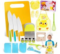 Kit Couteau sécurité de Cuisine pour Enfants, 20 Pièces Kit Cuisine Enfant 2 ans, Couteau Enfant pour Couper et Cuire des Fruits ou Légumes, Couteau Enfant qui ne Coupe pas, Ustensile Cuisine Enfant