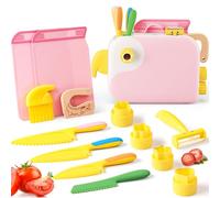 Kit Couteaux Sécurité de Cuisine Enfants - Couteau Montessori Enfants avec Organisateur amusant en forme d'oiseau pour Couper et Cuire des Fruits ou Légumes | Couteaux Enfant qui ne Coupe pas de 2 Ans