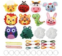 Kit Couture Enfant Animaux Forêt DIY - 10 Pièces Tricotin Artisanat 8x16cm - Activité Manuelle Créative Cadeau Anniversaire Fille Garçon 7 Ans et Plus