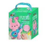 Avenir 6301815 Kit de couture DIY Lapin à coudre avec guitare, capitaine, kit de bricolage pour enfants, kit créatif à partir de 6 ans